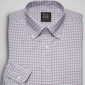 Jos. A.Bank  Tailored Fit Button-Down Collar Tartan Plaid Shirt